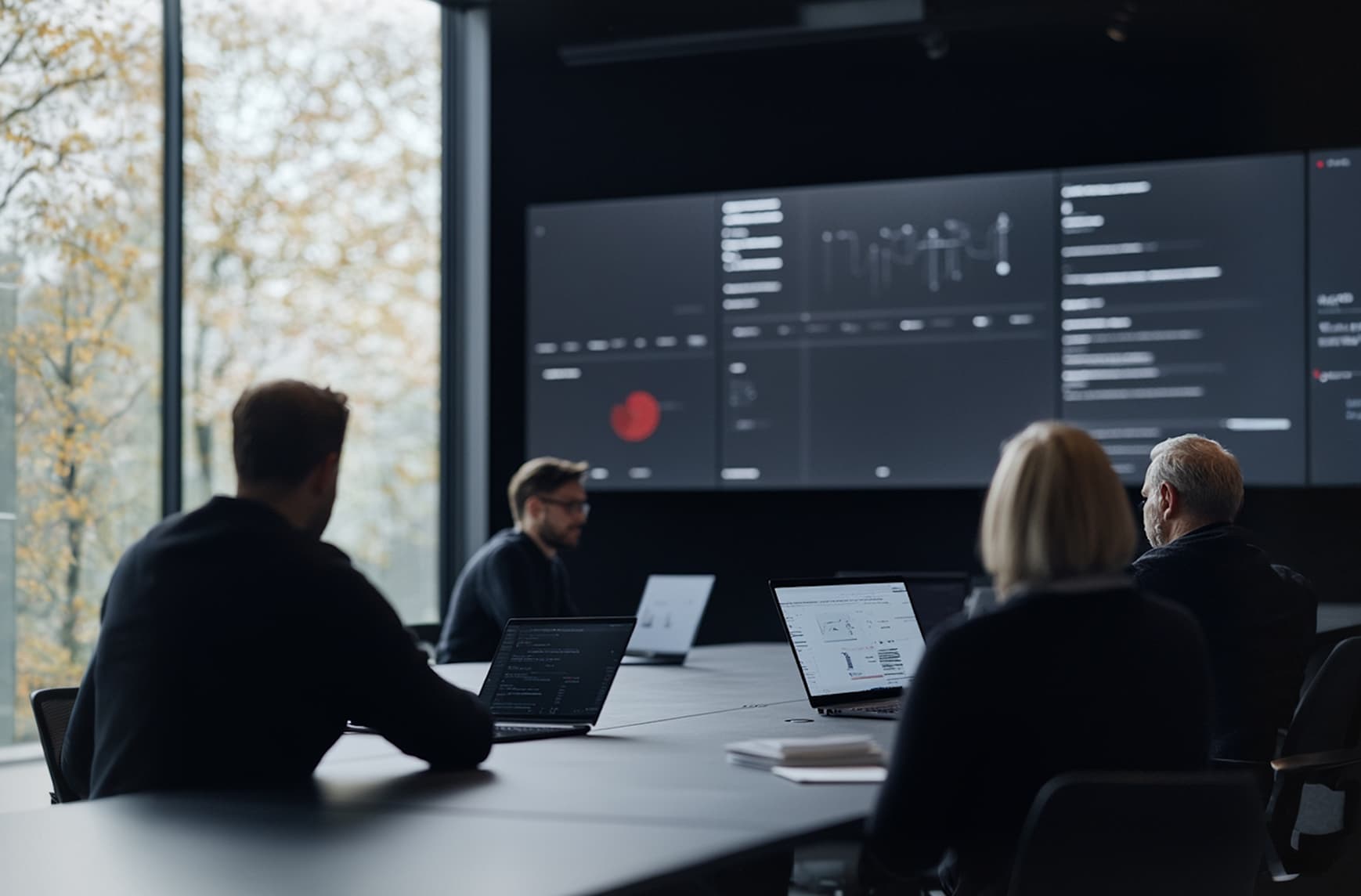 A DataBadger working session: the team reviewing a client’s live analytics surface together